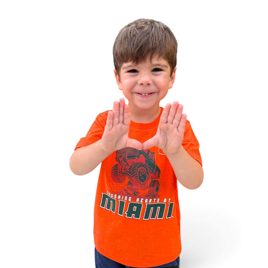 Colosseum Miami Hurricanes Toddler Orange Crushing Hearts T-Shirt