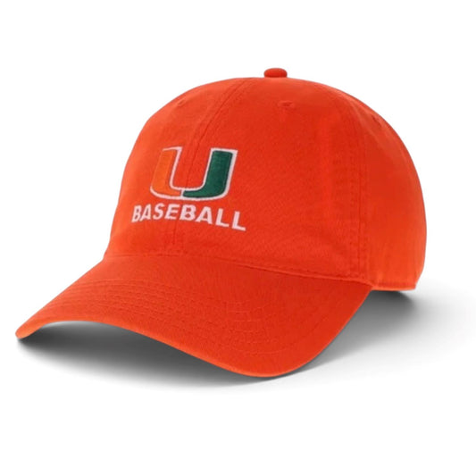 Legacy Miami Hurricanes Orange U Baseball Relaxed Twill Adjustable Hat