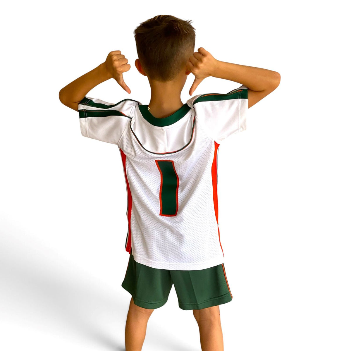 adidas Miami Hurricanes Youth White 2001 Collection Replica #1 Jersey