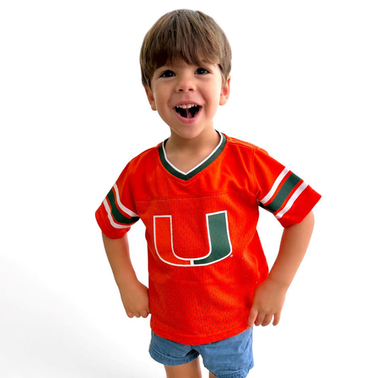 Colosseum Miami Hurricanes Toddler Orange All Day Football Jersey
