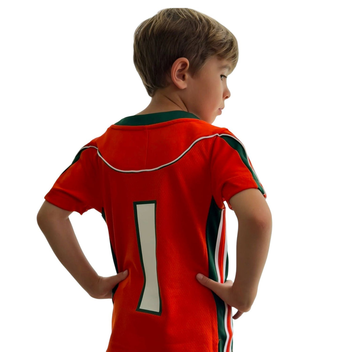 adidas Miami Hurricanes Youth Orange 2001 Collection Replica #1 Jersey