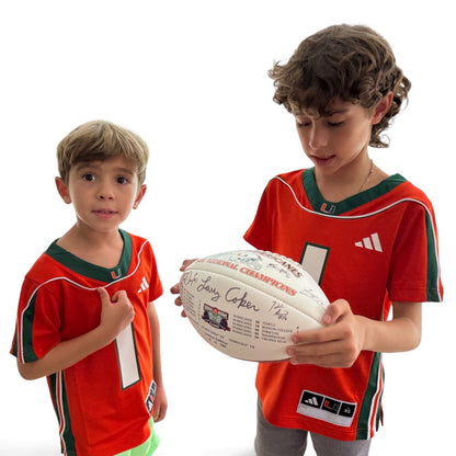 adidas Miami Hurricanes Youth Orange 2001 Collection Replica #1 Jersey