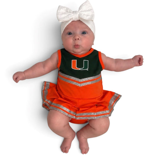 Colosseum Miami Hurricanes Infant Orange Lollipop Park Cheer Dress