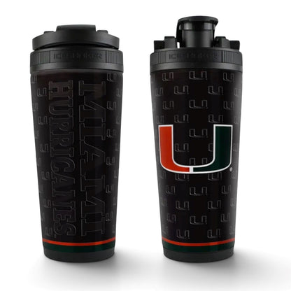 WinCraft Miami Hurricanes Black 26 oz Ice Shaker
