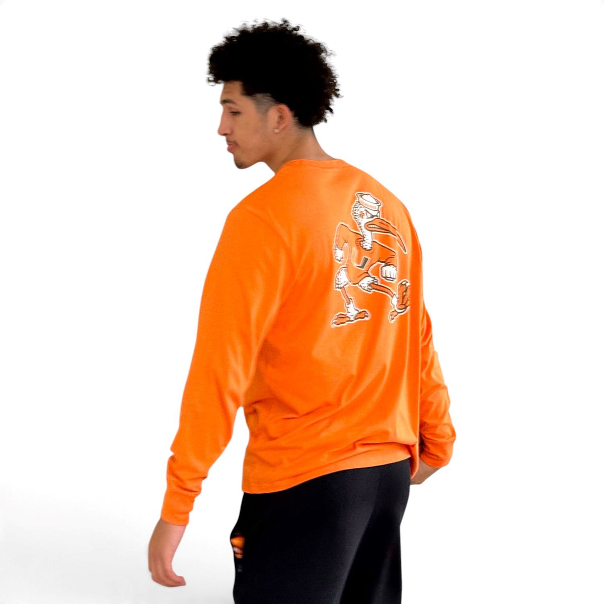 '47 Brand Miami Hurricanes Orange Arched Pass Ibis Long Sleeve T-Shirt