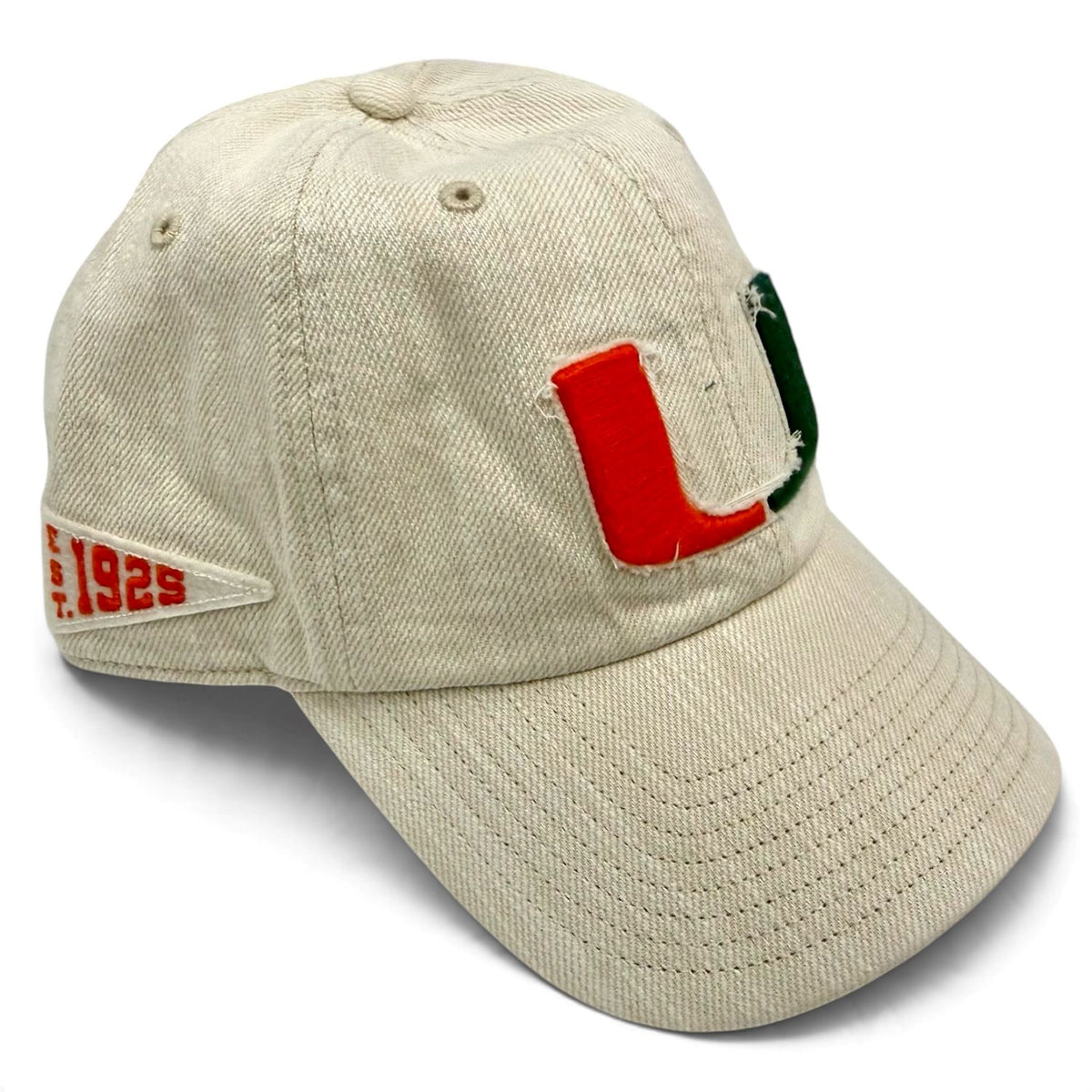 '47 Brand Miami Hurricanes White Split U Clean Up Adjustable Hat
