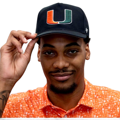 '47 Brand Miami Hurricanes Black Split U Adjustable Hat