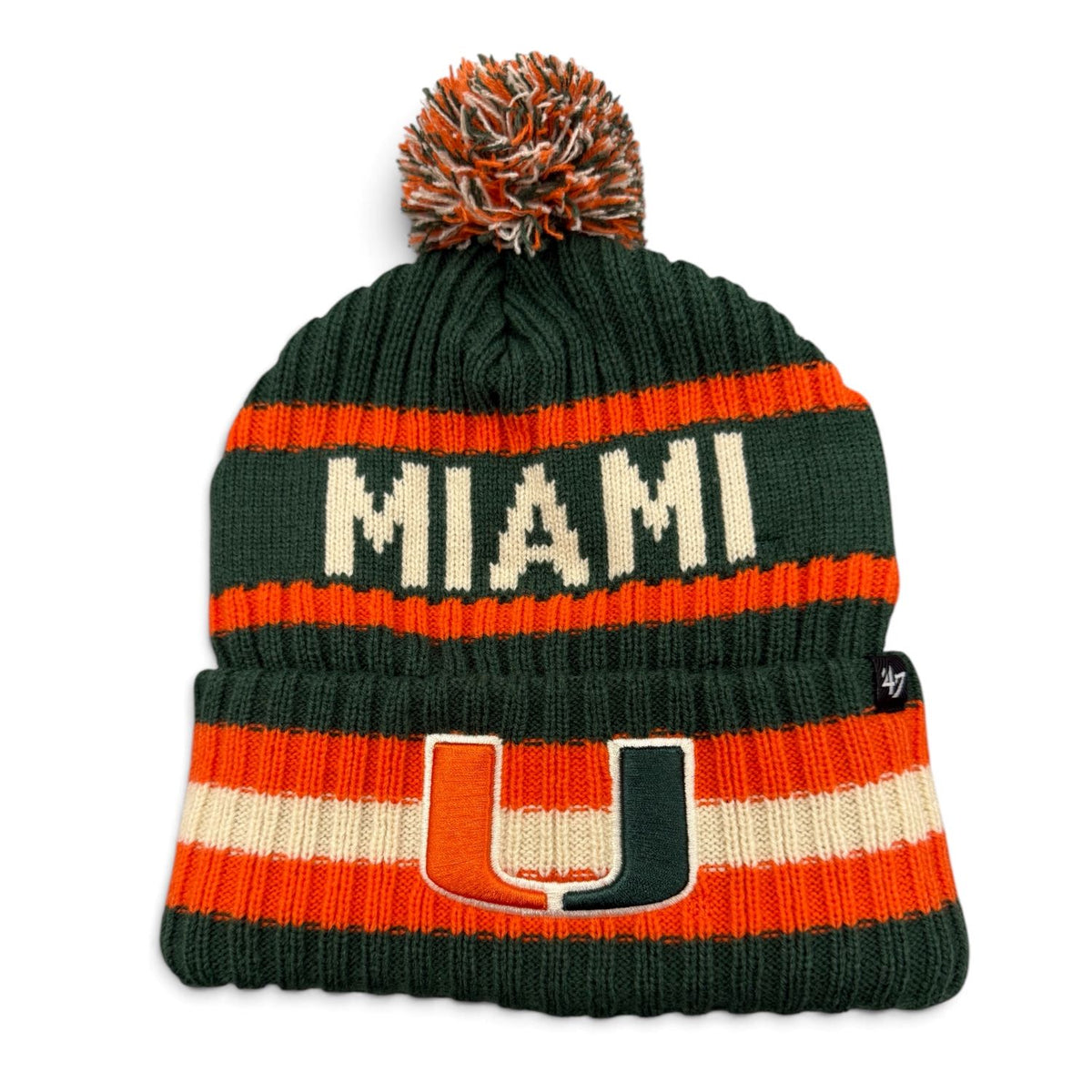 '47 Brand Miami Hurricanes Green Bering Miami Cuff Knit Beanie