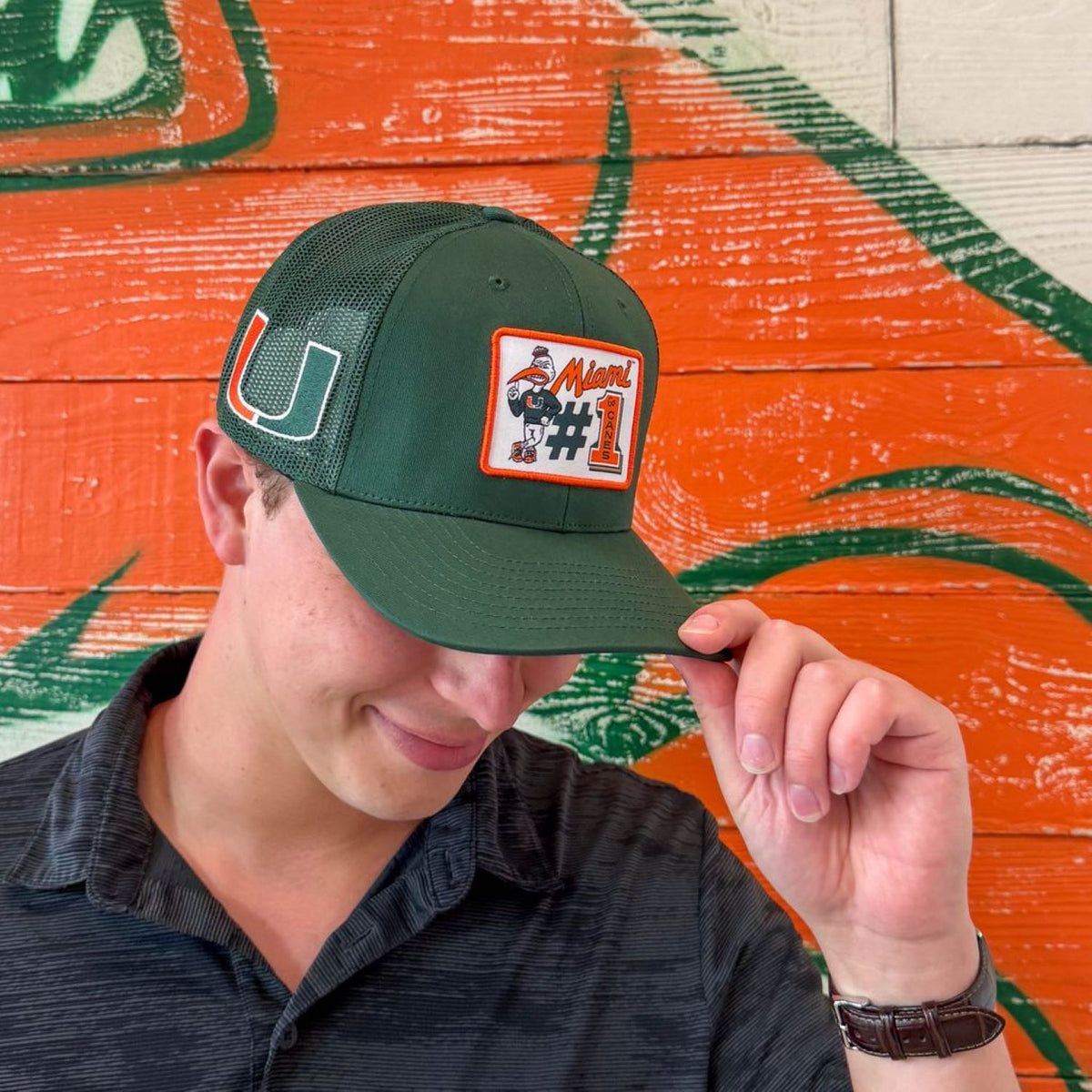 '47 Brand Miami Hurricanes Green Mascot Mania Trucker Adjustable Hat