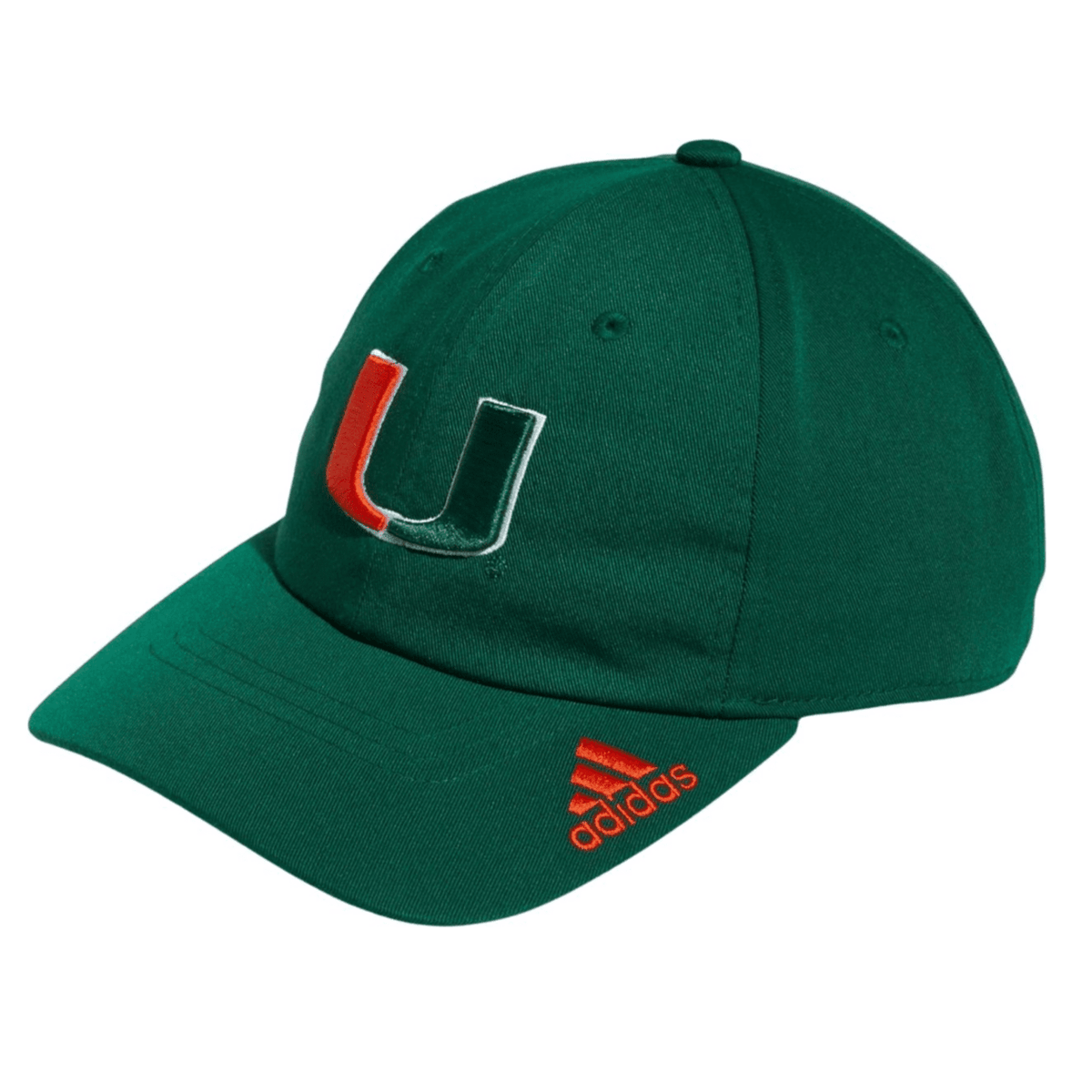 Adidas University of Miami Adjustable Slouch Green Cap