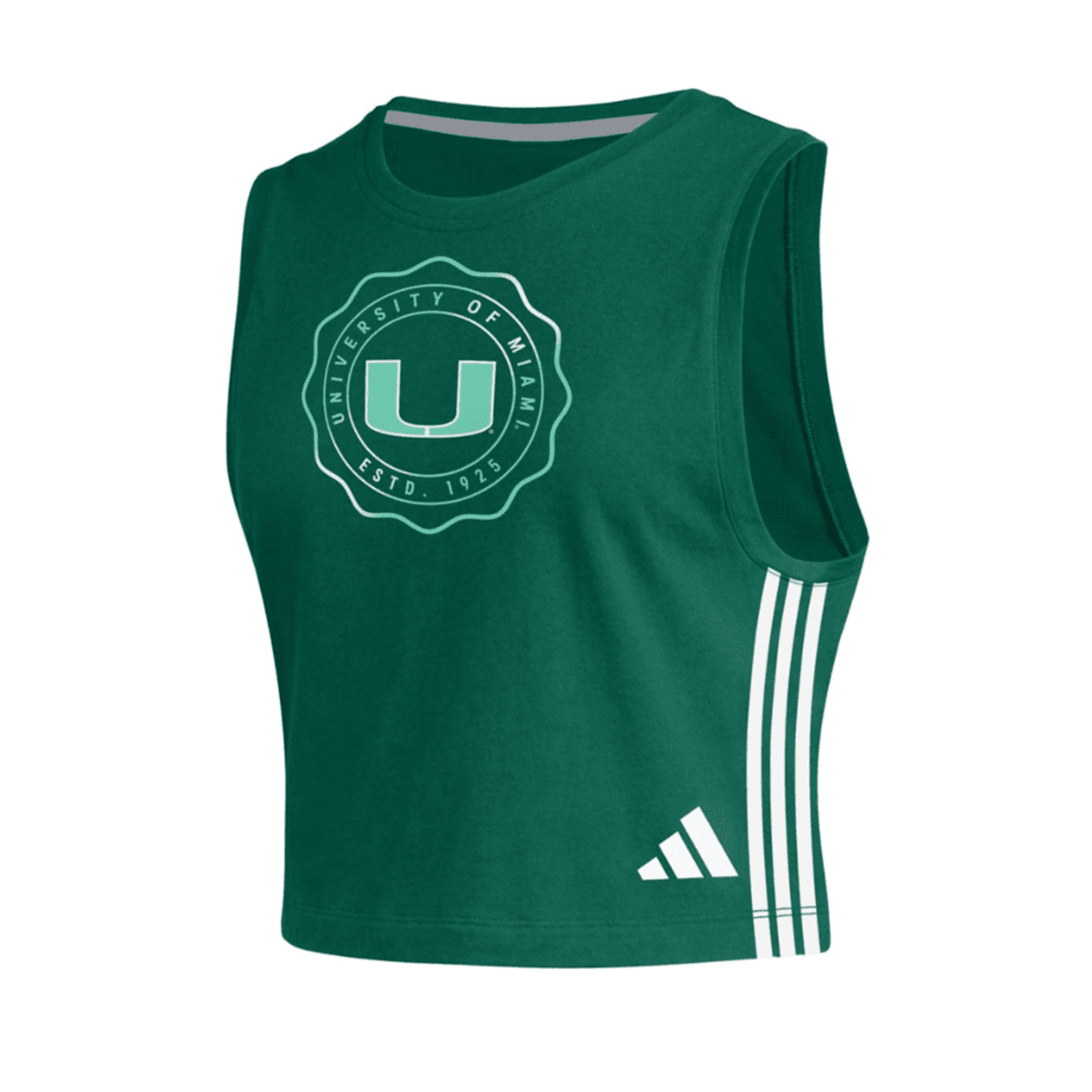 Miami Hurricanes Adidas Women s Fashion Crop Top Tank Green XL