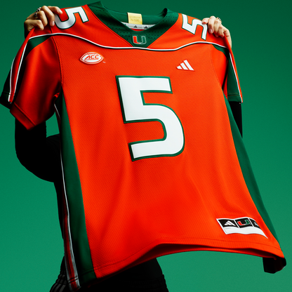 adidas Miami Hurricanes Orange 2001 Collection Premier #5 Andre Johnson Jersey
