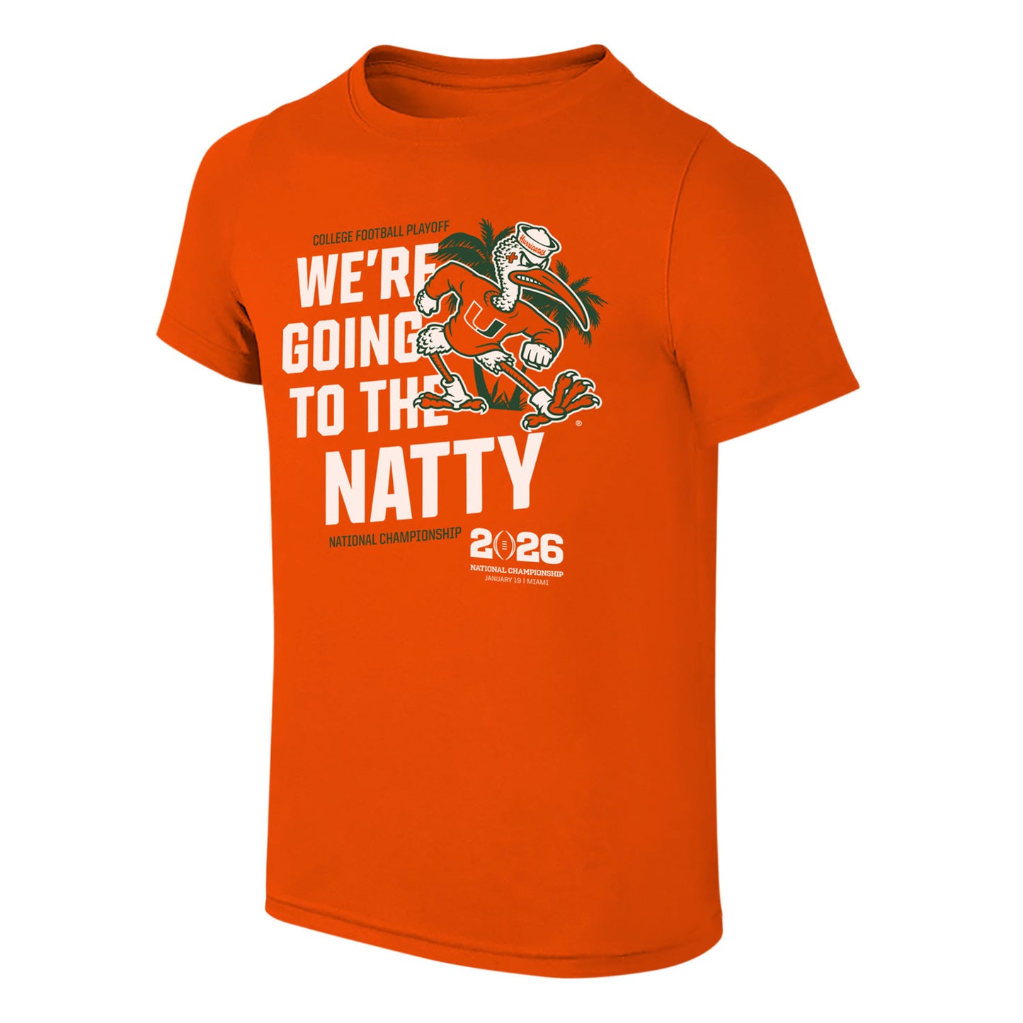 Retro Brands Miami Hurricanes Youth Orange 2026 National Championship We’re Going to the Natty T-Shirt