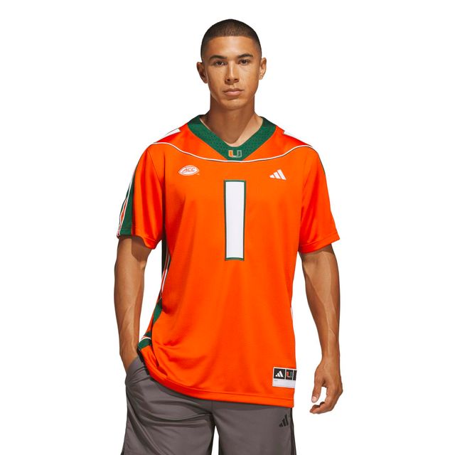 adidas Miami Hurricanes Orange 2001 Collection Premier #1 Jersey
