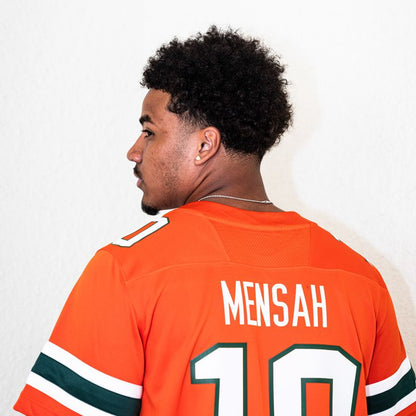 adidas Miami Hurricanes #10 Darian Mensah Student Athlete Orange Football Jersey