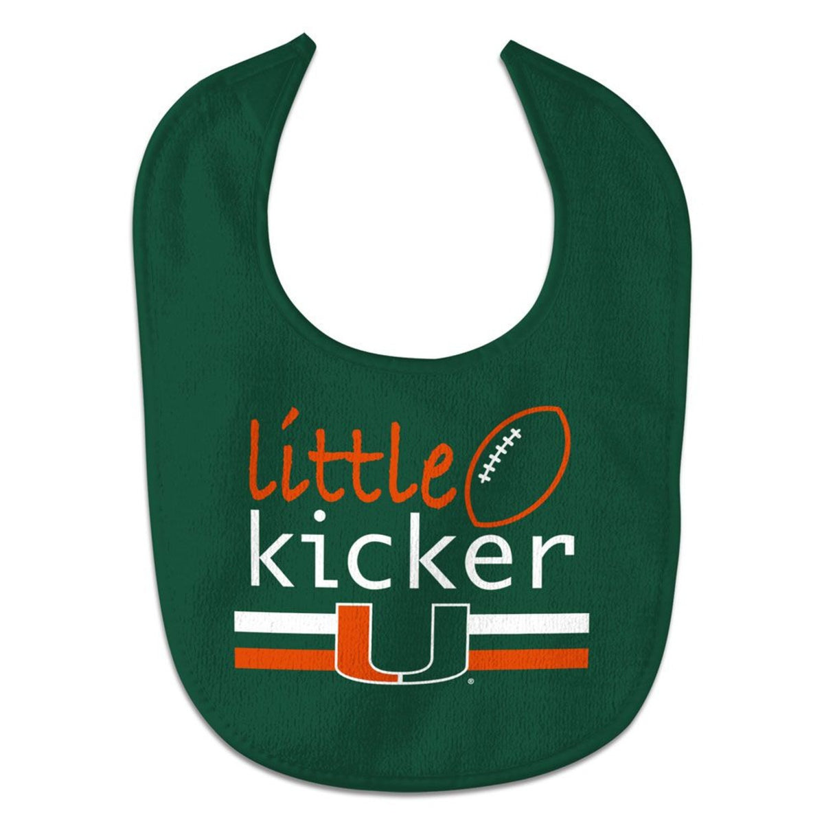 WinCraft Miami Hurricanes Little Kicker All Pro Green Baby Bib