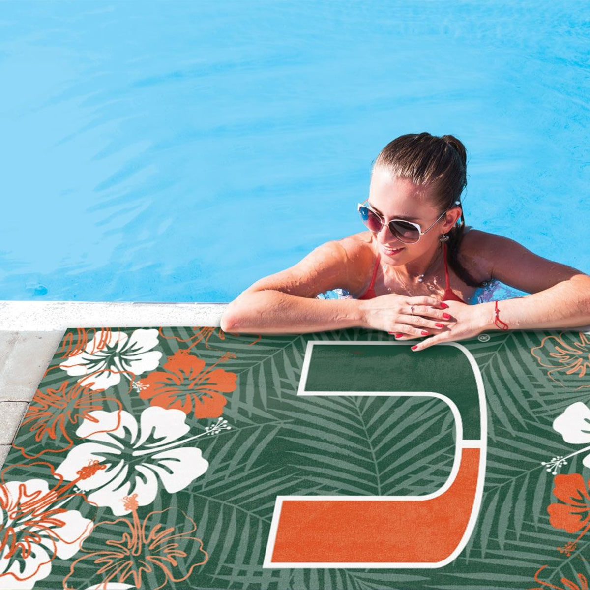 WinCraft University of Miami Floral Spectra Green Beach Towel