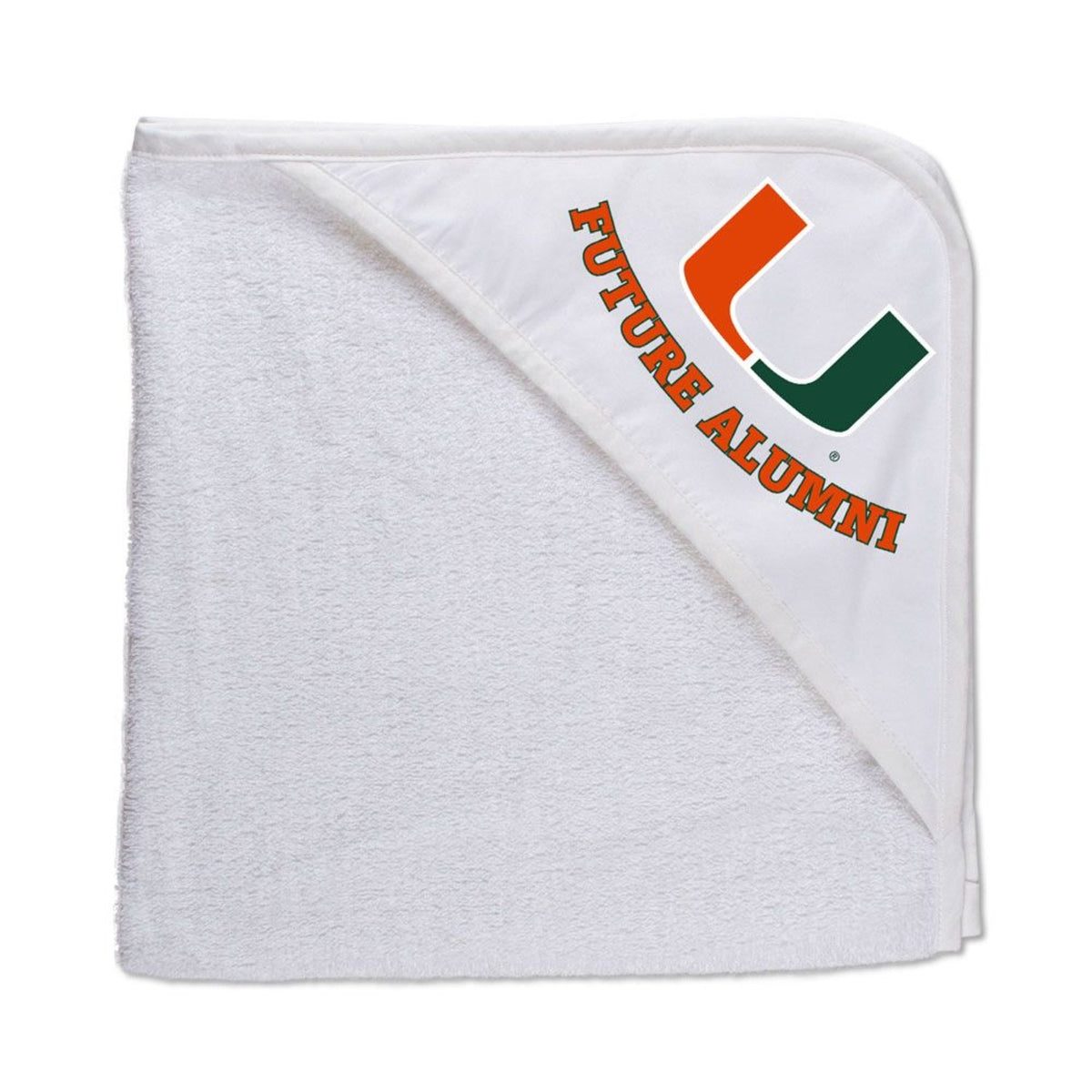 WinCraft University of Miami All Pro White Hooded Baby Towel