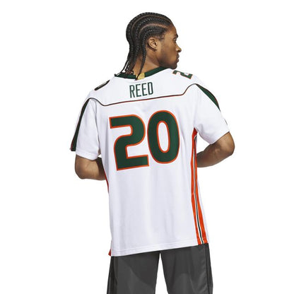 adidas Miami Hurricanes White 2001 Collection Premier #20 Ed Reed Jersey
