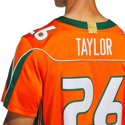 adidas Miami Hurricanes Orange 2001 Collection Premier #26 Sean Taylor Jersey
