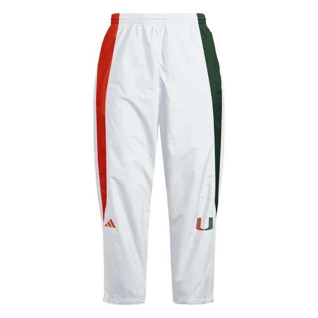 adidas Miami Hurricanes White 2001 Collection Mesh U Logo Lightweight Track Pants