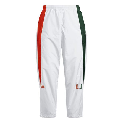 adidas Miami Hurricanes White 2001 Collection Mesh U Logo Lightweight Track Pants