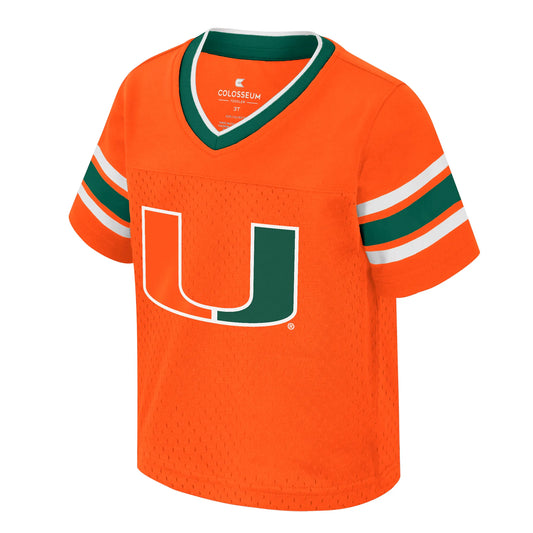 Colosseum Miami Hurricanes Toddler Orange All Day Football Jersey
