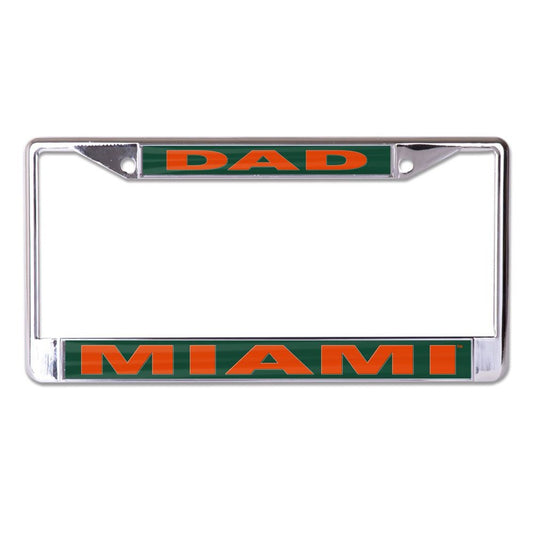 WinCraft University of Miami Dad Silver License Plate Frame