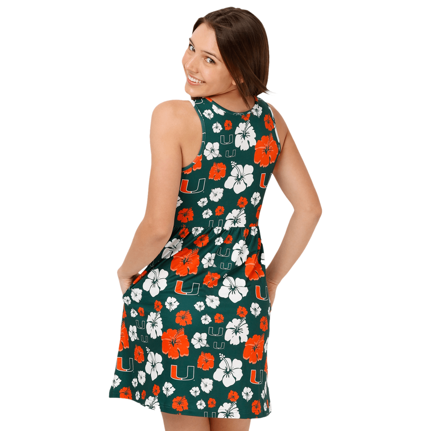 Foco Women's Miami Hurricanes Floral Dress – Miami Team Store Foco Women's Miami Hurricanes Floral Dress – Miami Team Store