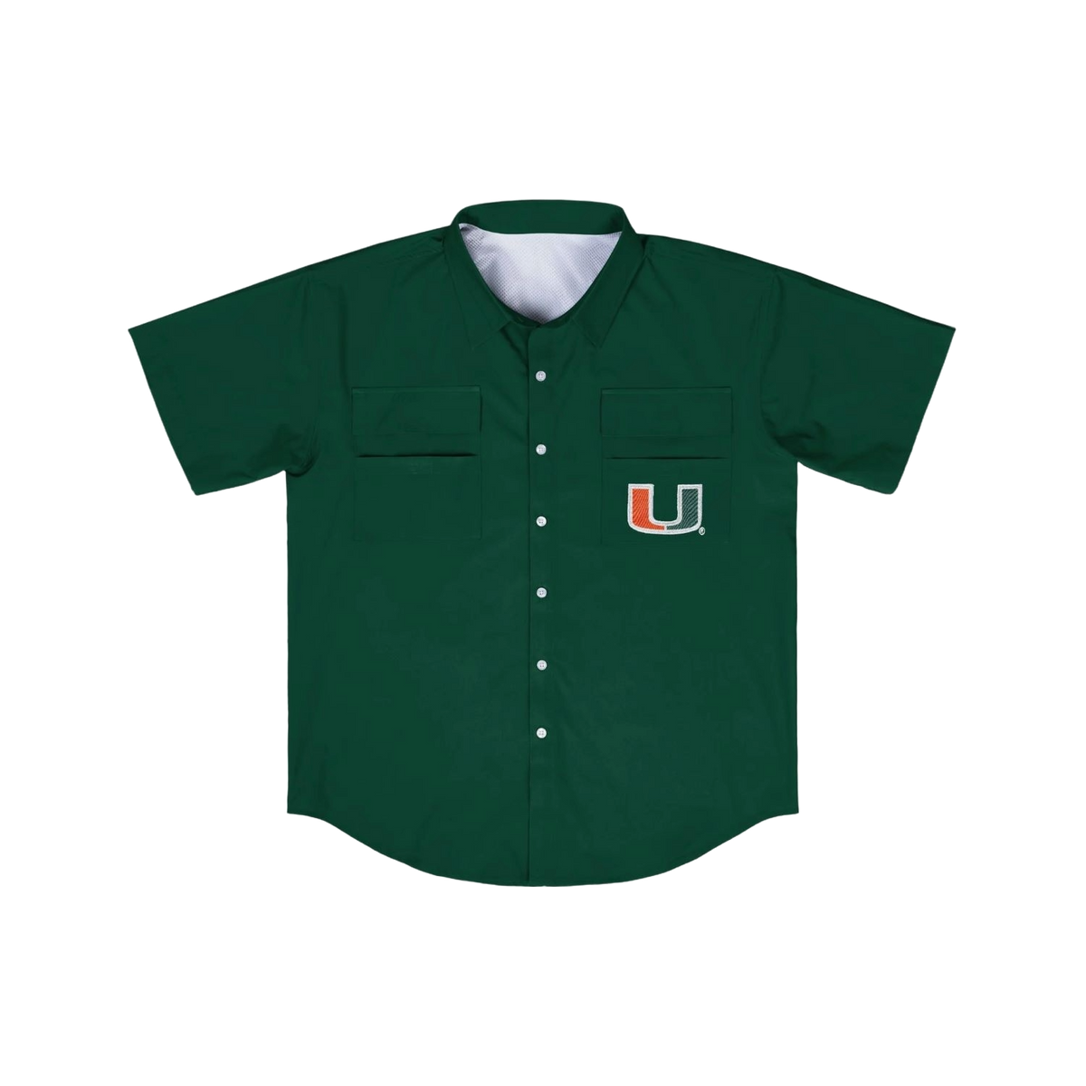 FOCO Miami Hurricanes Green Gone Fishing Button Up Shirt