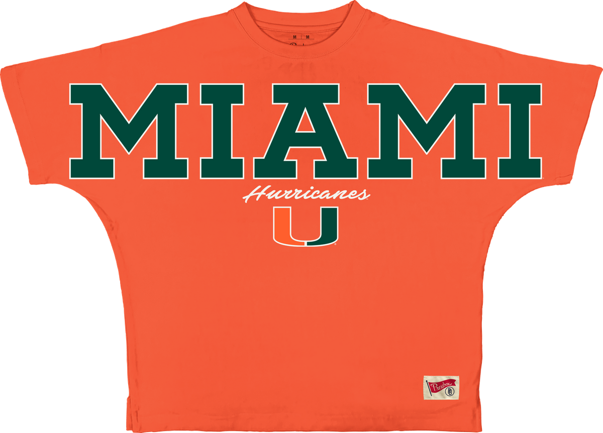 Pressbox Miami Hurricanes Women's Orange Flannigan Modesto Shirt