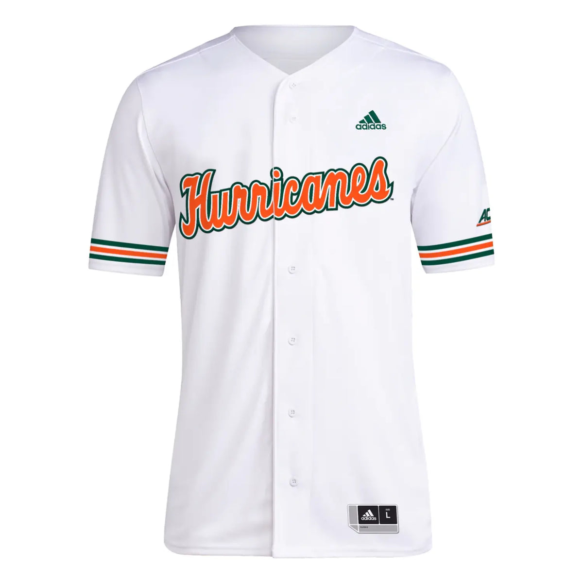 Adidas Miami Hurricanes White Baseball Jersey