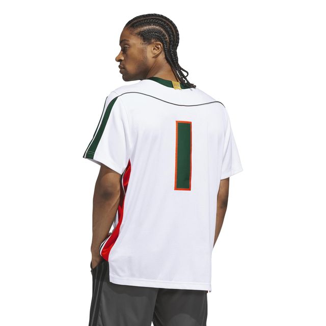 adidas Miami Hurricanes White 2001 Collection Premier #1 Jersey