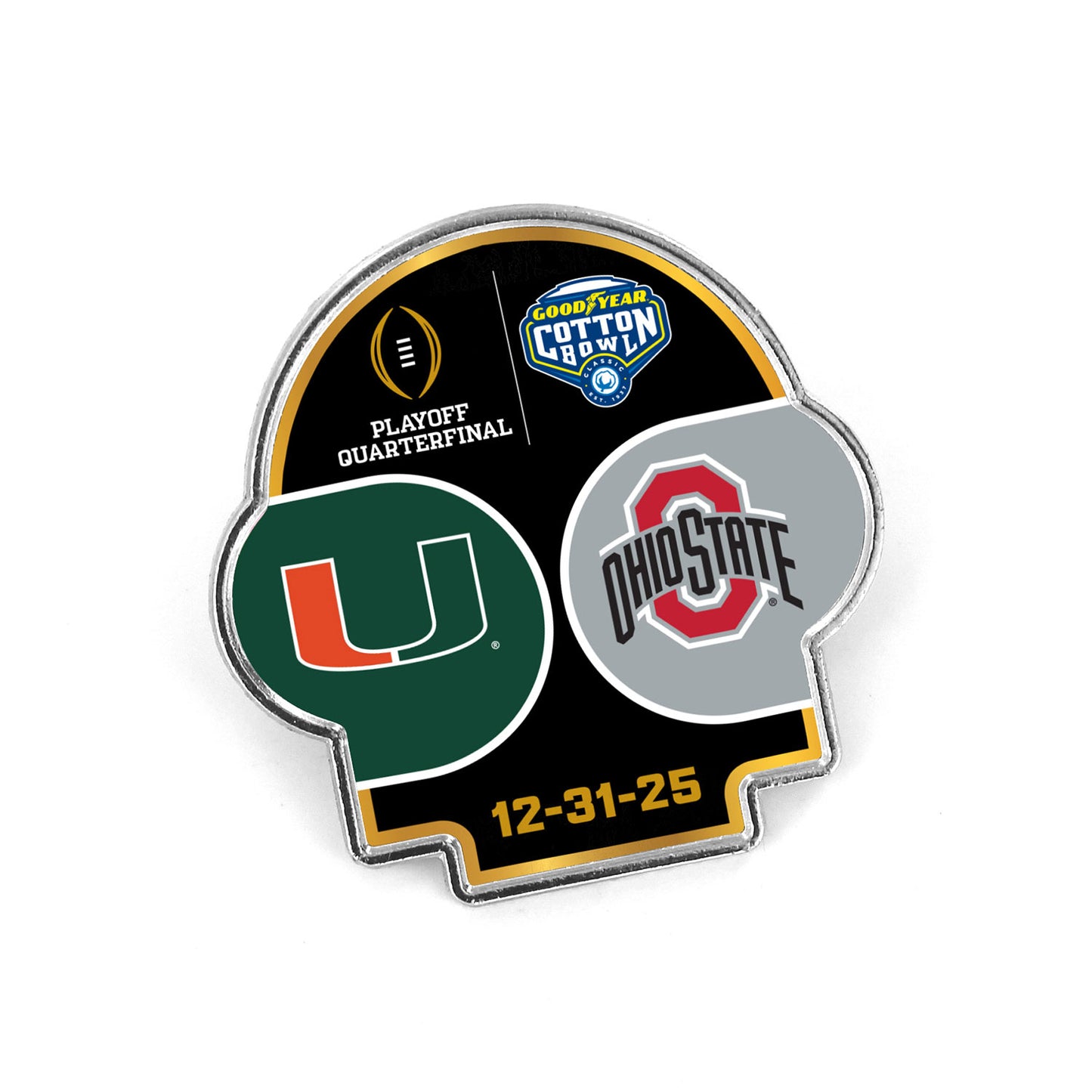 Aminco Miami Hurricanes 2025 Cotton Bowl Playoff Helmet Pin