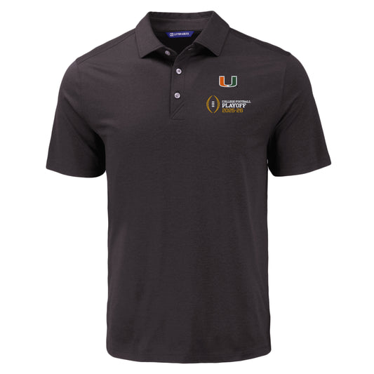 Cutter & Buck Miami Hurricanes Black 2025-26 College Football Playoff Polo
