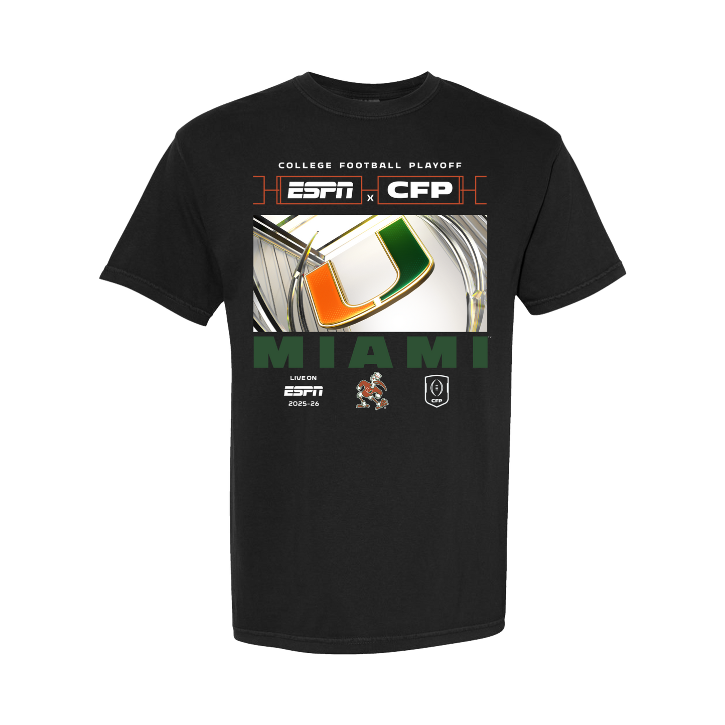 Something Inked Miami Hurricanes Black ESPN College Gameday College Football Playoff T-Shirt