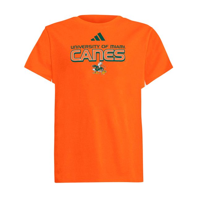 adidas Miami Hurricanes Youth Orange 2001 Collection Canes T-Shirt