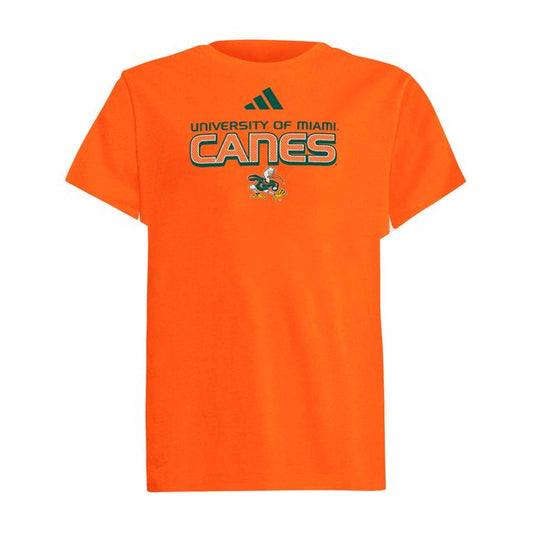 adidas Miami Hurricanes Youth Orange 2001 Collection Canes T-Shirt