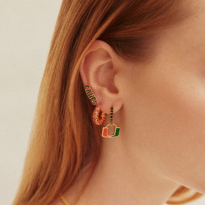 BaubleBar Miami Hurricanes Orange and Green Three-Piece Earring Set