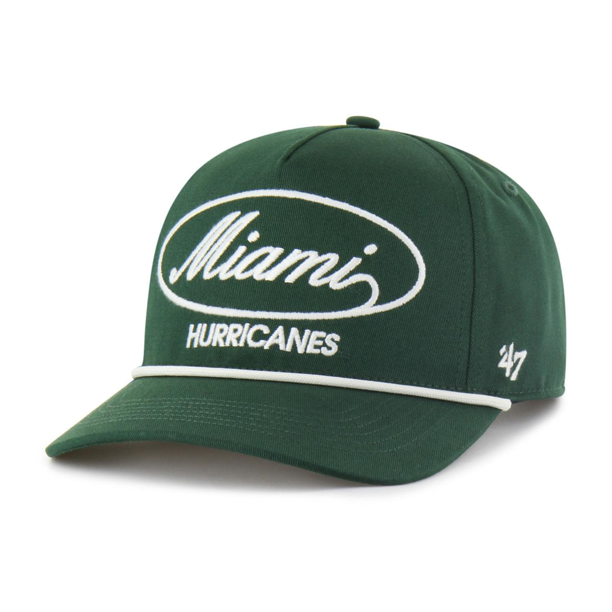 &#39;47 Brand Miami Hurricanes Green Script Oval HITCH Hat