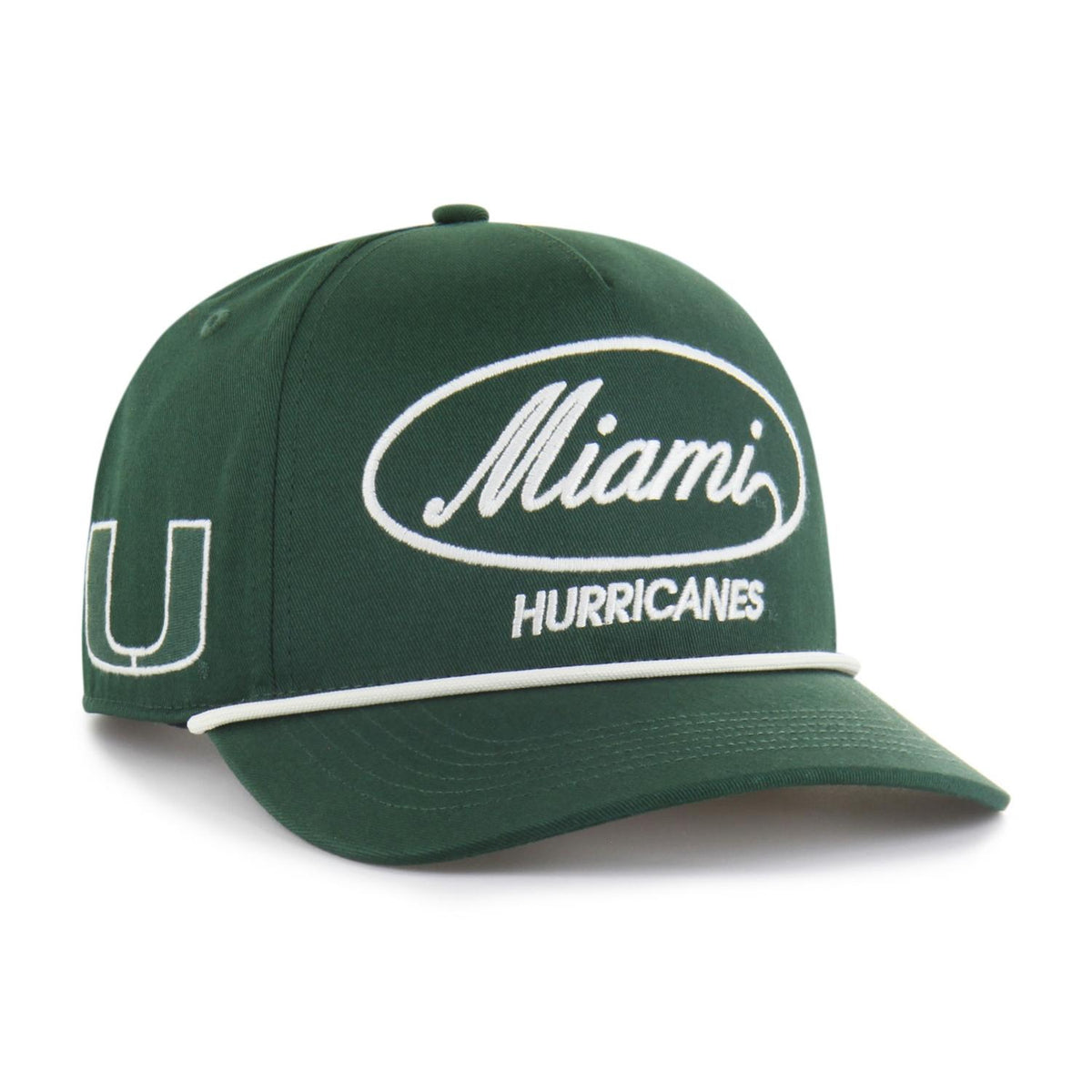 &#39;47 Brand Miami Hurricanes Green Script Oval HITCH Hat