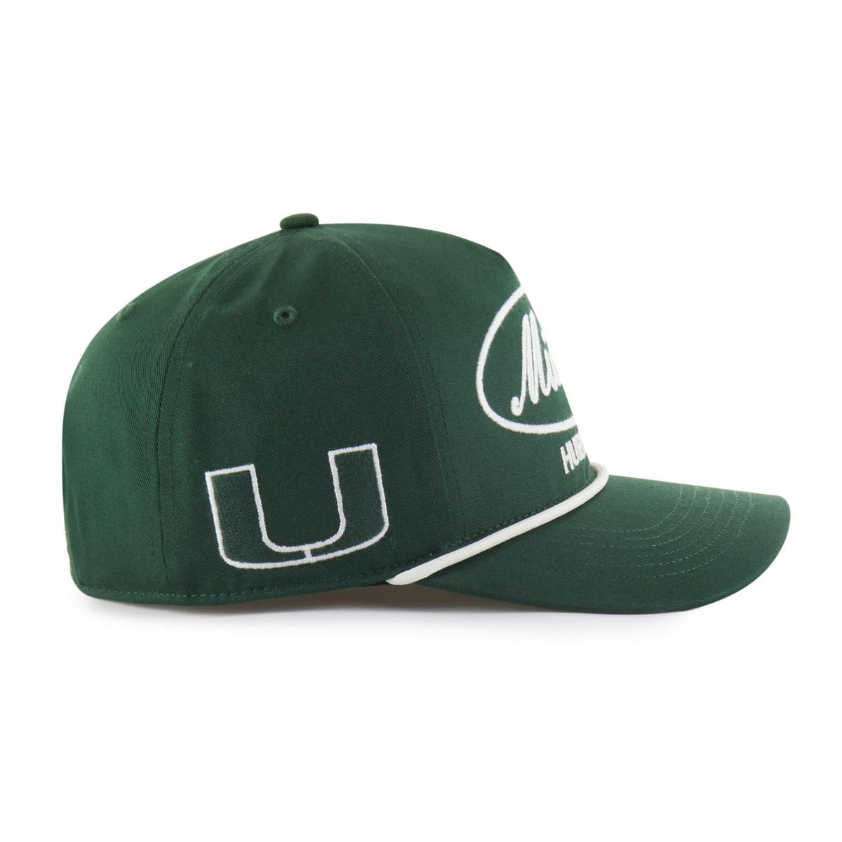 &#39;47 Brand Miami Hurricanes Green Script Oval HITCH Hat