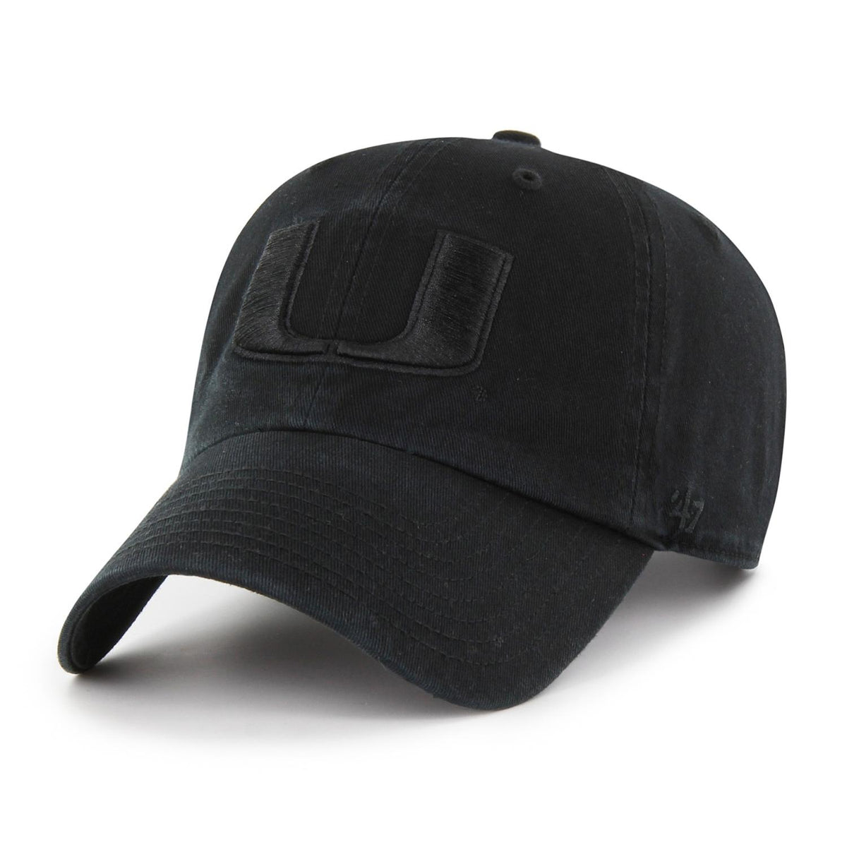 &#39;47 Brand Miami Hurricanes Blackout Clean Up Hat