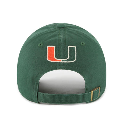 '47 Brand Miami Hurricanes Green Miami Legacy "U of M" Varsity Adjustable Clean Up Hat