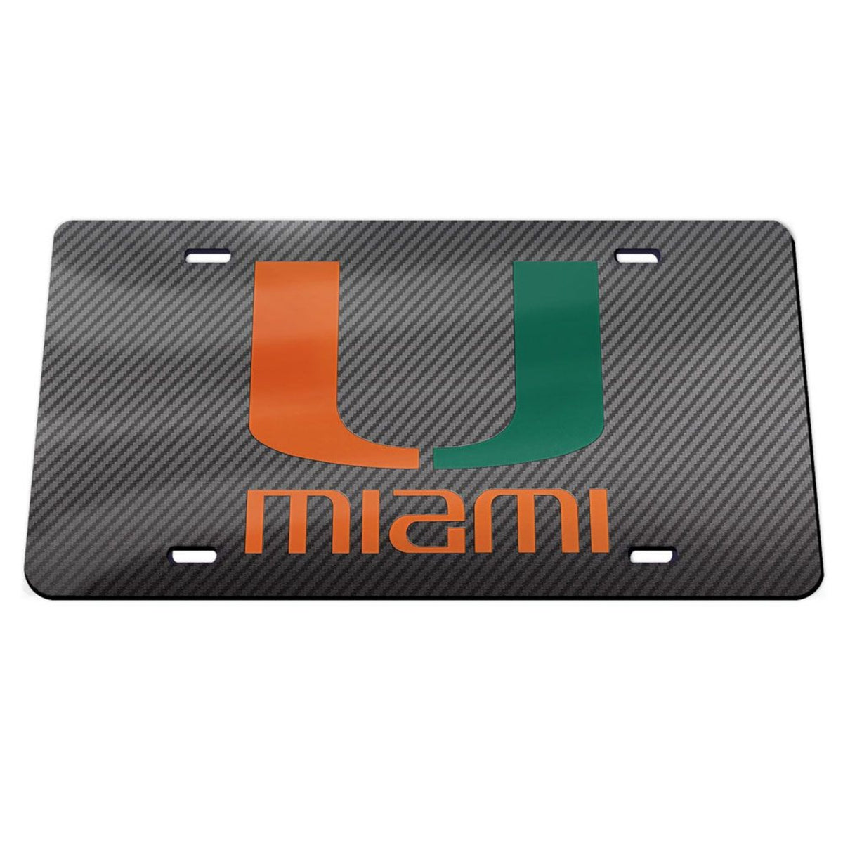 WinCraft University of Miami Carbon Specialty Grey Acrylic License Plate