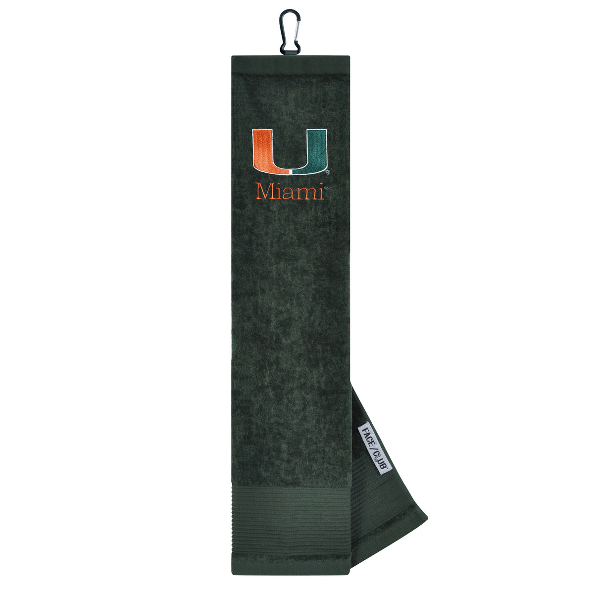 WinCraft Miami Hurricanes Logo Black Golf Towel