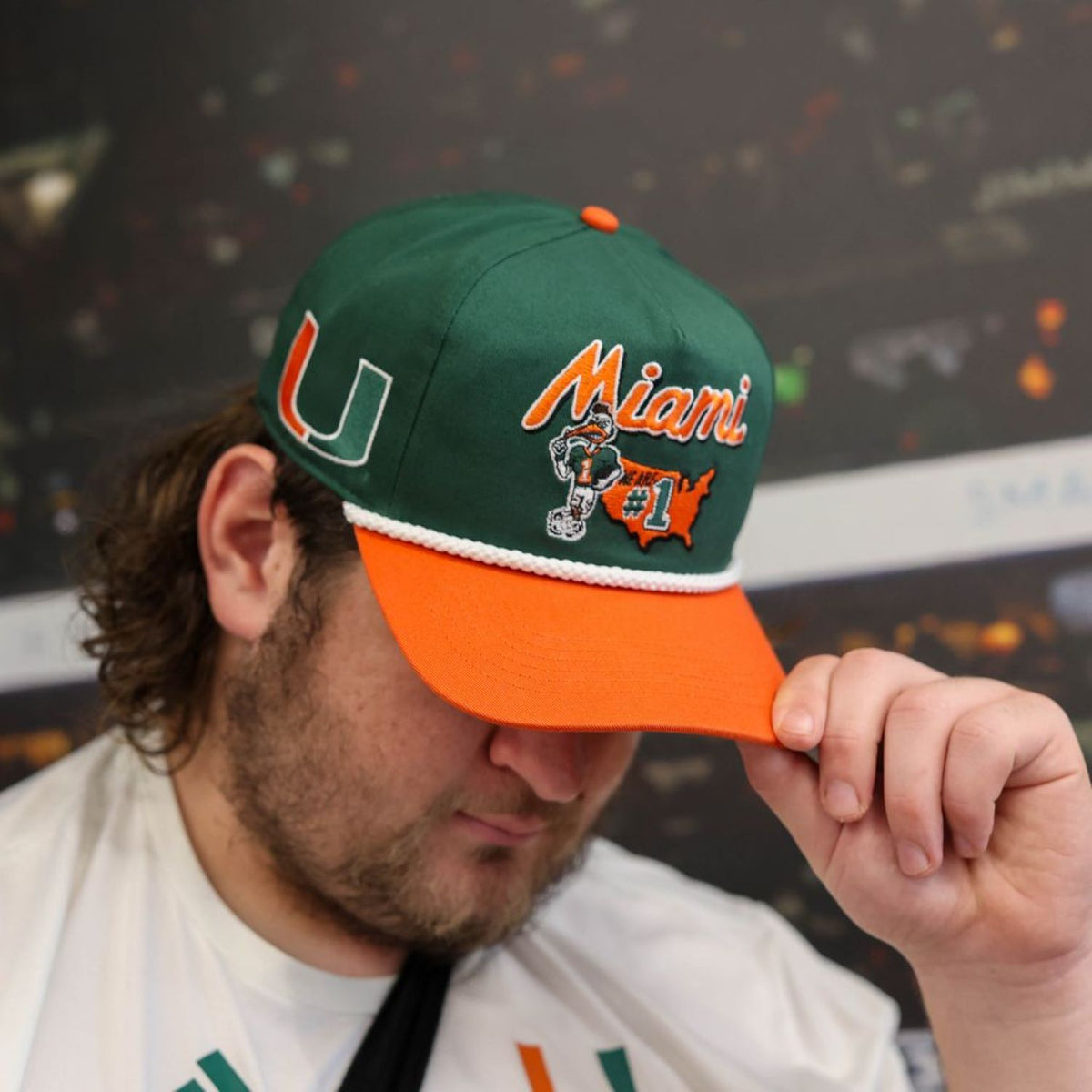 '47 Brand Miami Hurricanes Green  Mascot Mania Adjustable Hat