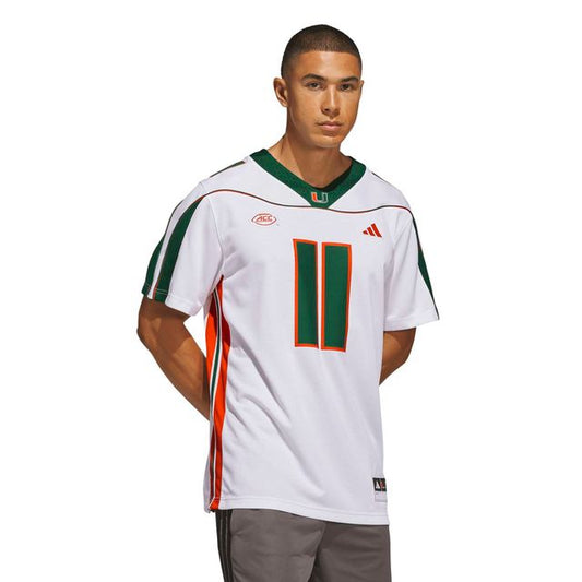 adidas Miami Hurricanes White 2001 Collection Premier #11 Ken Dorsey Jersey