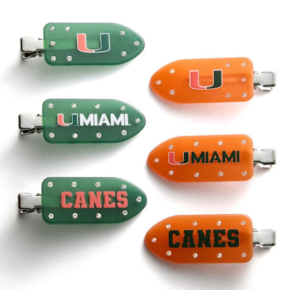 BaubleBar Miami Hurricanes Orange and Green Six-Piece Hair Clip Set